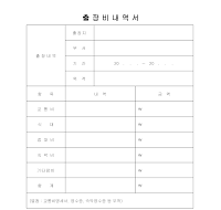 출장비내역서 출장비내역서
